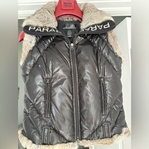 Parasuco Black Fur-Trimmed vest